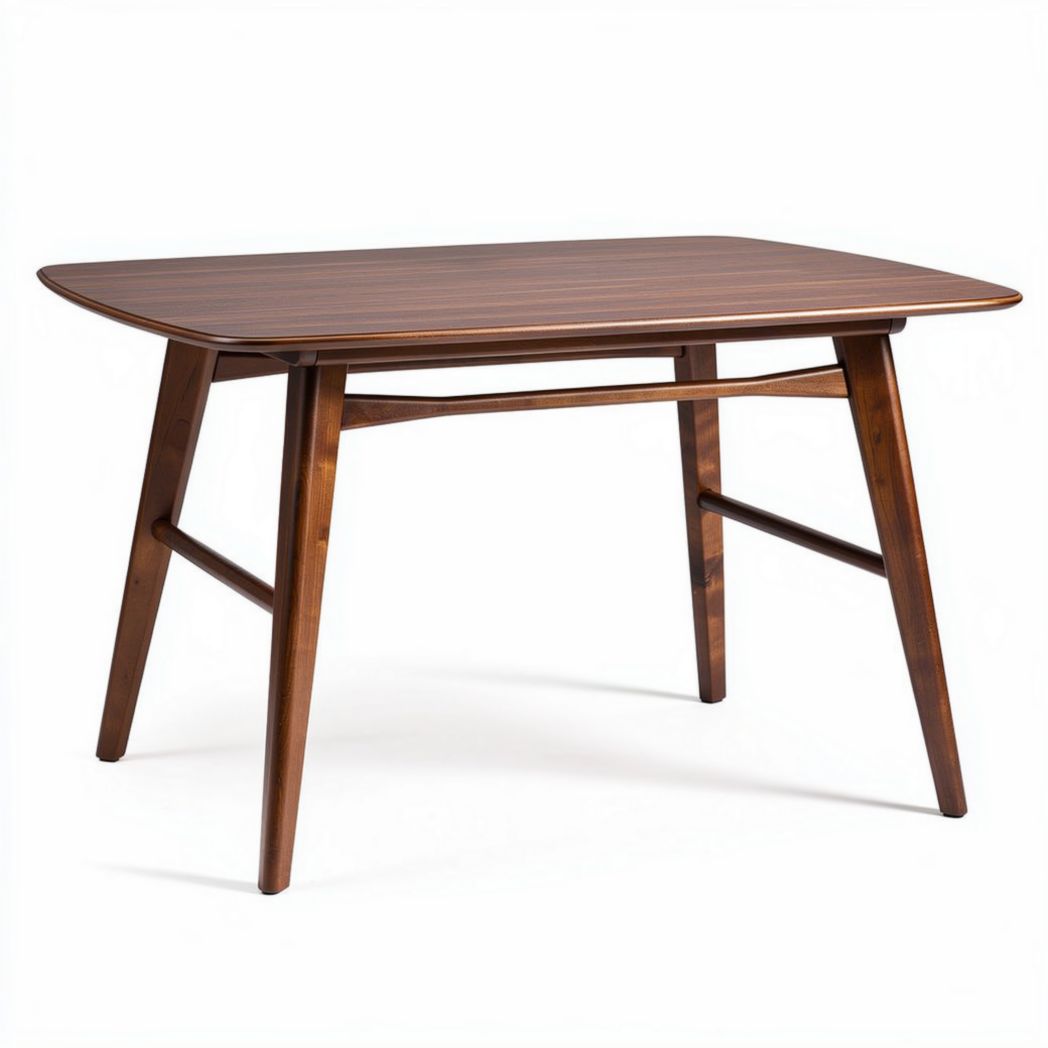 Eettafel in walnootfineer met afmetingen 150 x 90 x 75cm