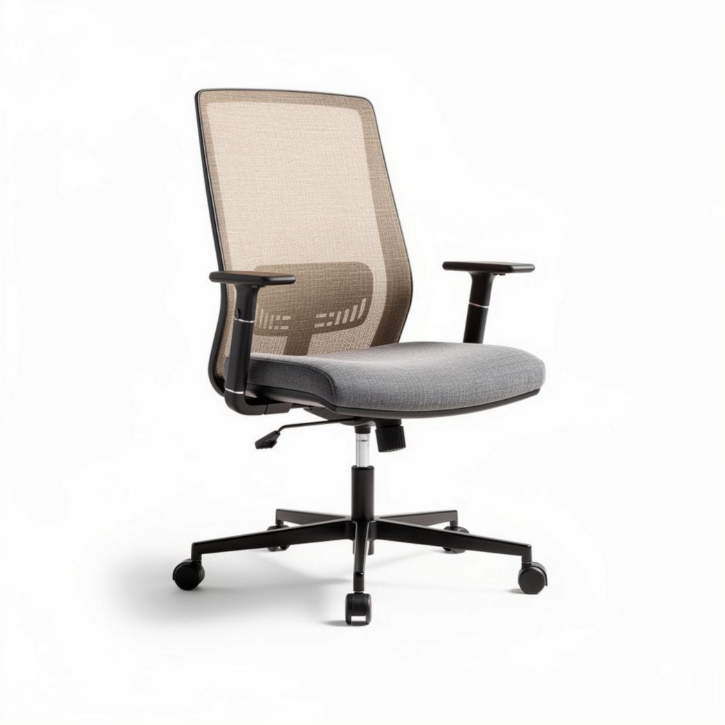 Ergonomische bureaustoel met ademende rugleuning in grijs 60 x 60 x 100cm