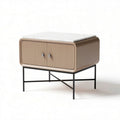 Marmeren salontafel met opbergruimte en metalen poten 60 x 40 x 45cm