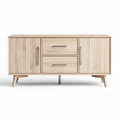 Houten dressoir met twee deuren en drie lades 120 x 40 x 75cm naturel houtkleur
