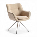 Stoel met zachte bekleding van stof in beige afmetingen 65 x 65 x 80cm